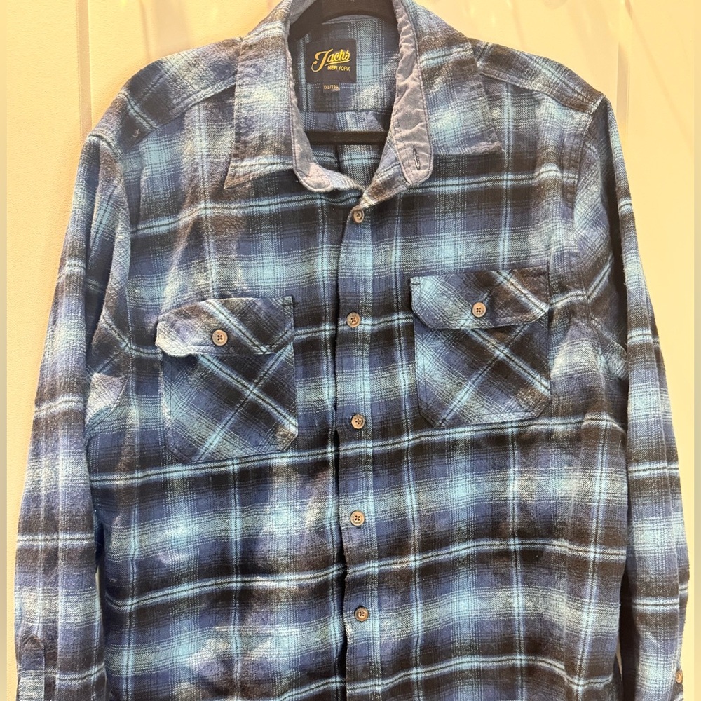 Jachs NY Men’s XXL Blue Buffalo Plaid Flannel Shirt